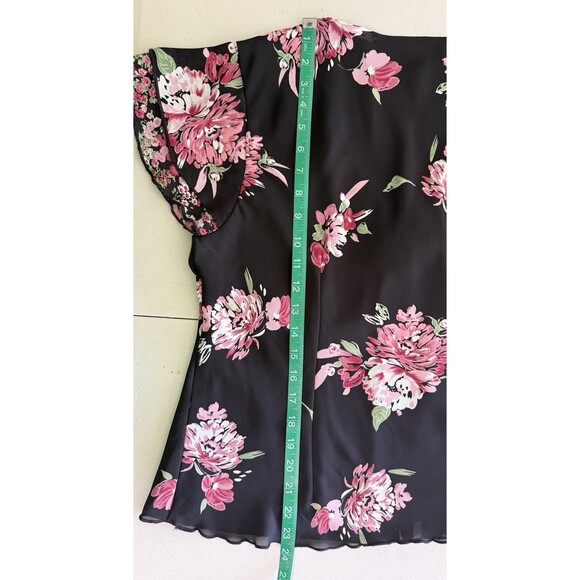 I.N. Studio Women's Floral Chiffon Flutter Sleeve Romantic Office Going Out XL - Picture 8 of 8